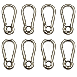 Mosquetão Engate Rápido Aço Inox Olhal 7x70mm 144kg Kit C/8