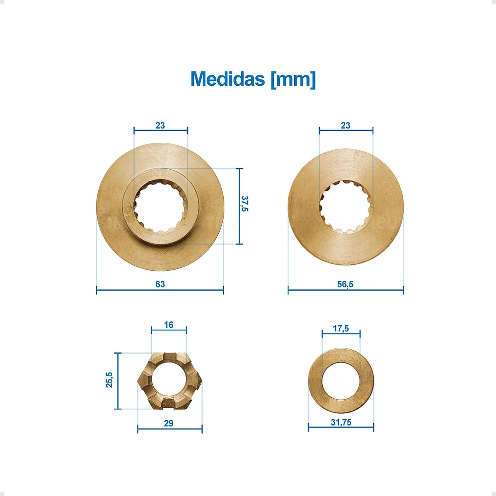 Kit Espaçador Para Hélice Motor de Popa Yamaha 25hp 30hp