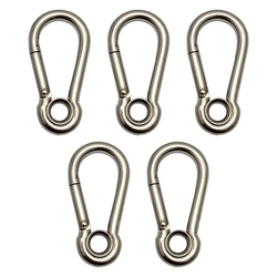 Mosquetão Engate Rápido Aço Inox Olhal 7x70mm 144kg Kit C/5