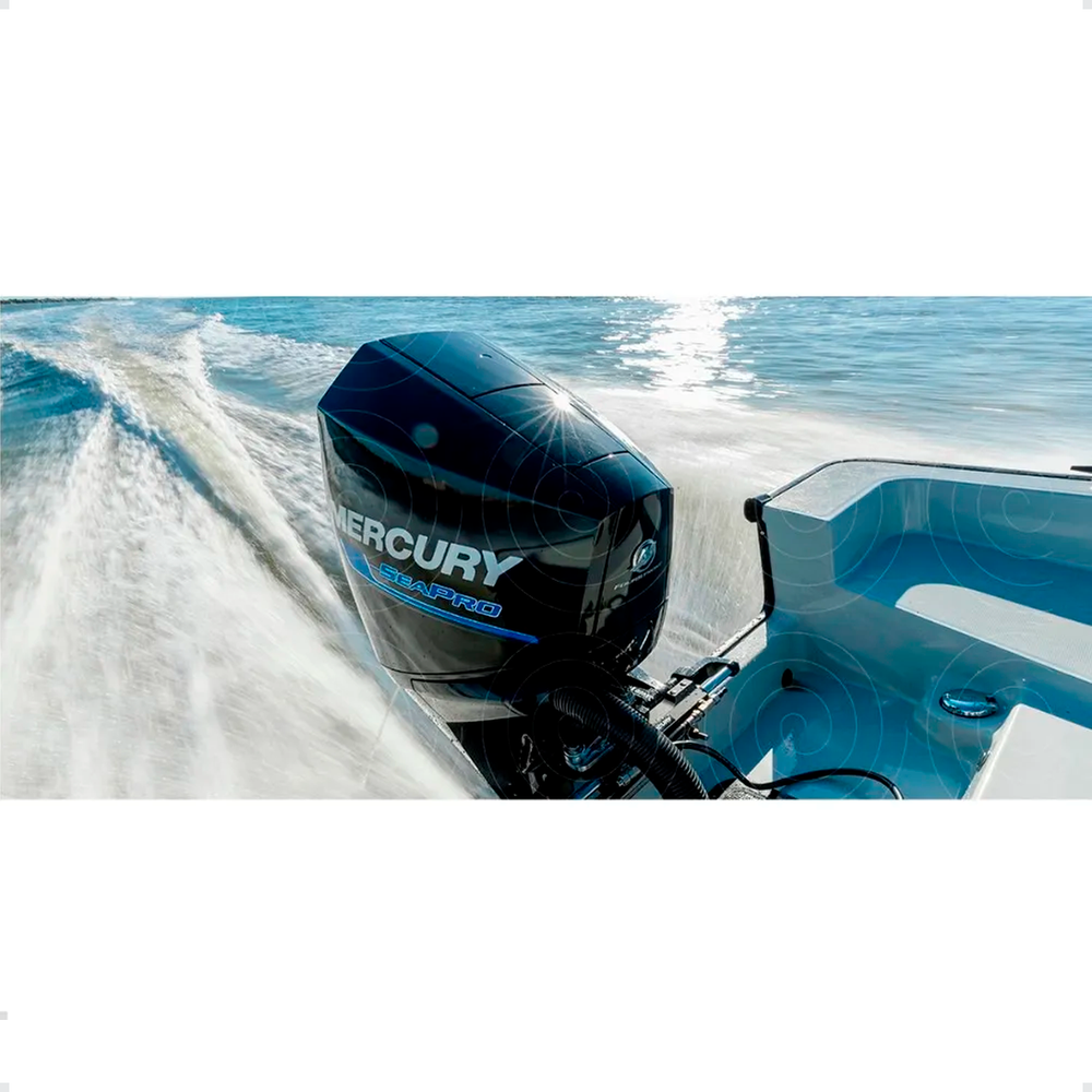 Parelha Motor de Popa 200hp Mercury 4 Tempos SeaPro V6 Preto Comando Mecânico