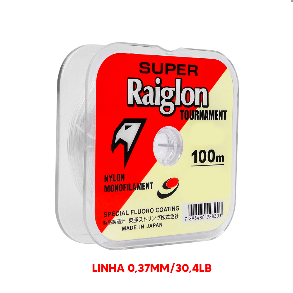 Linha Monofilamento Branca Super Raiglon 0,37mm 30,4 Lb 100m