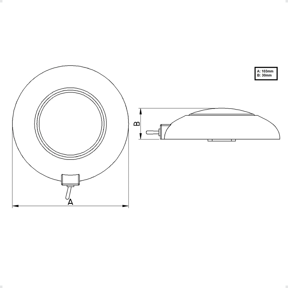 Luminária Cabine Circular GD Branco Com Chave LCB-02