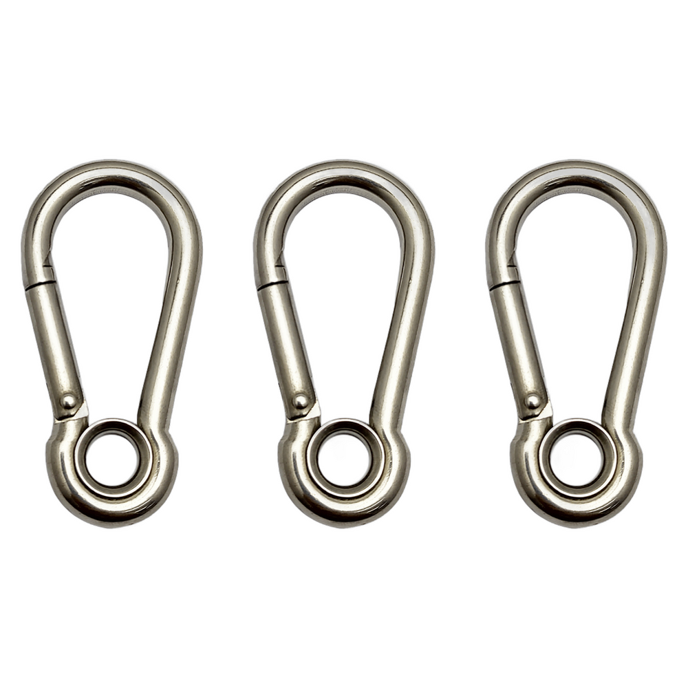 Mosquetão Engate Rápido Aço Inox Olhal 7x70mm 144k Kit C/3
