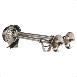 Buzina 2 Cornetas Aço Inox Universal 12 Volts 20-3/4" 109db