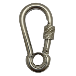 Mosquetão Engate Rápido Inox Com Olhal Trava Roscada 5x50mm