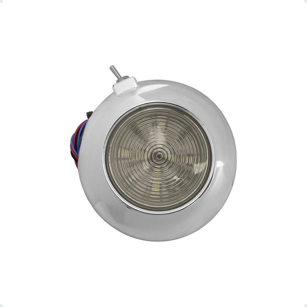 Luminária Cabine Circular GD Branco Com Chave LCB-02