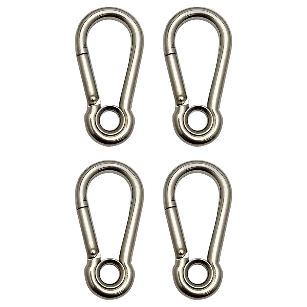 Mosquetão Engate Rápido Aço Inox Olhal 7x70mm 144kg Kit C/4