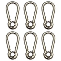 Mosquetão Engate Rápido Aço Inox Olhal 7x70mm 144kg Kit C/6