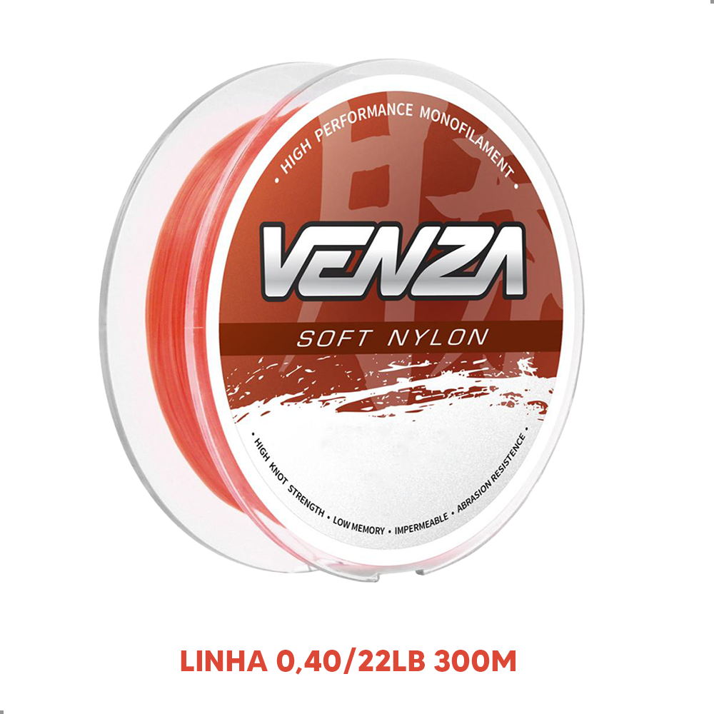 Linha Monofilamento Laranja Venza Soft 0,40mm 22 Lbs 300m