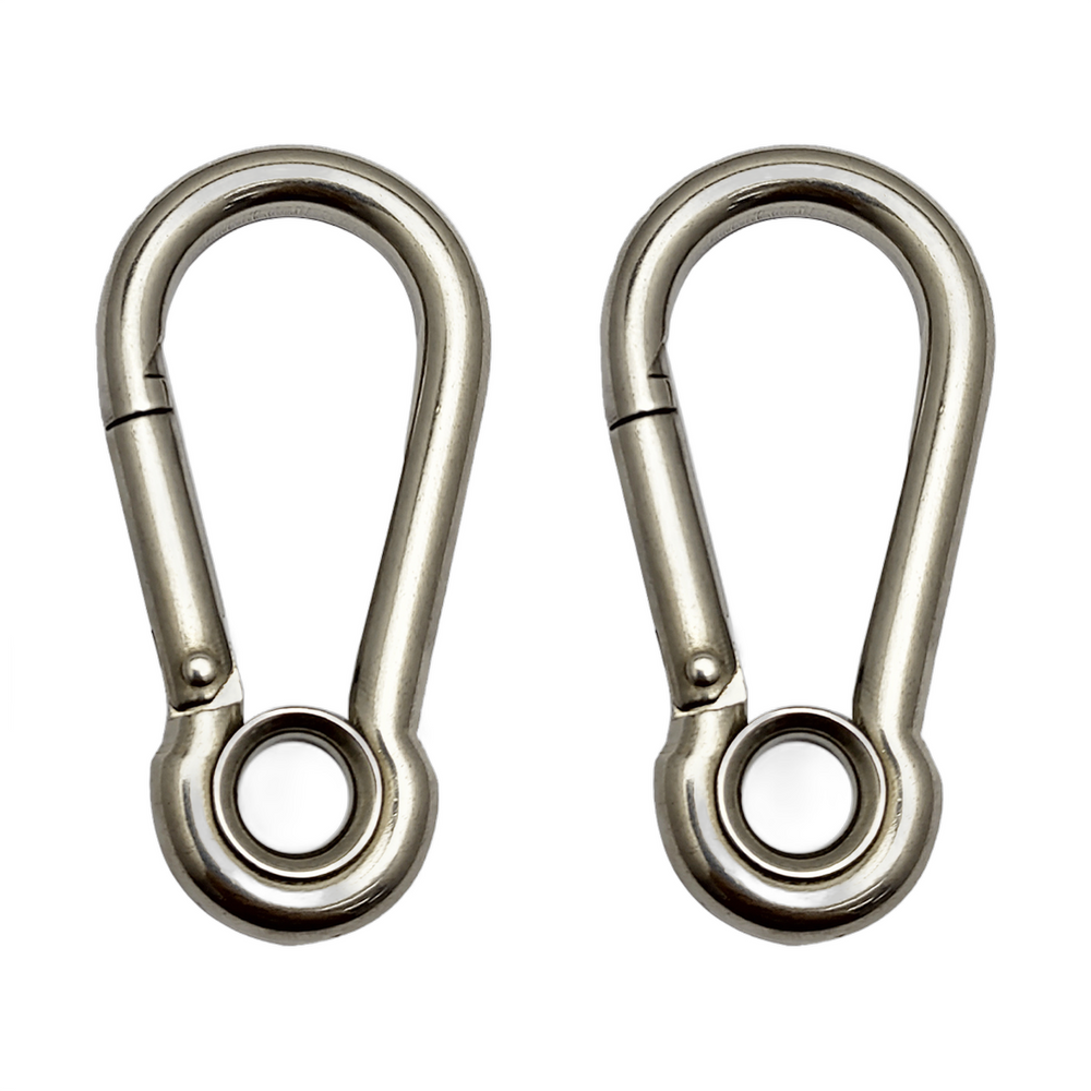 Mosquetão Engate Rápido Aço Inox Olhal 7x70mm 144kg Kit C/2