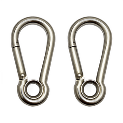 Mosquetão Engate Rápido Aço Inox Olhal 7x70mm 144kg Kit C/2