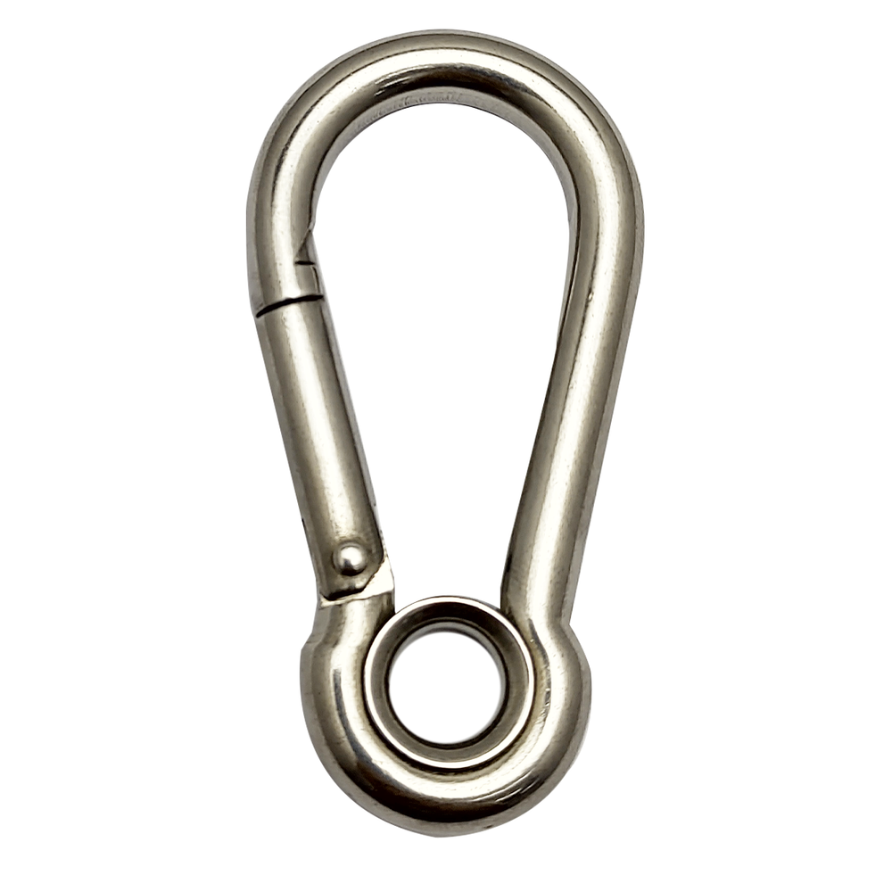 Mosquetão Engate Rápido Aço Inox Olhal 7x70mm 144kg Kit C/2